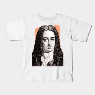 German Polymath Gottfried Wilhelm Leibniz illustration Kids T-Shirt